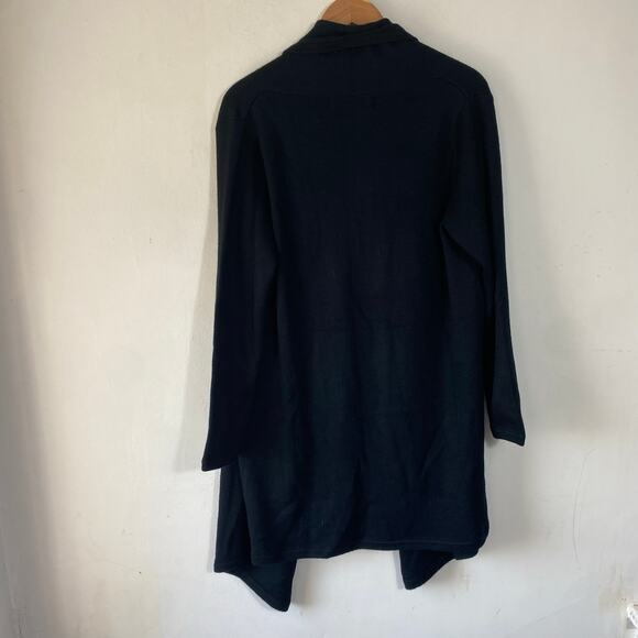 Dialogue Black Open Front Cardigan‎ XS Merino Blend Lightweight Layering Career - Picture 4 of 7